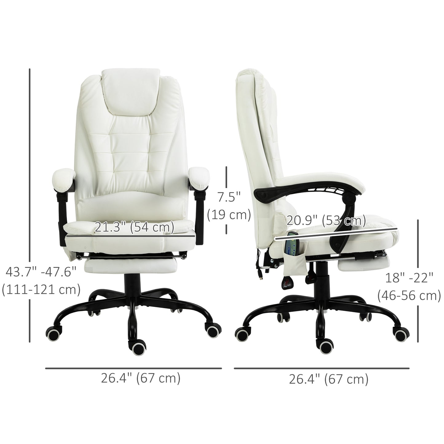 Ergonomic Reclining Office Chair with 7-Point Massage and Footrest