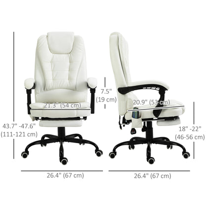 Ergonomic Reclining Office Chair with 7-Point Massage and Footrest