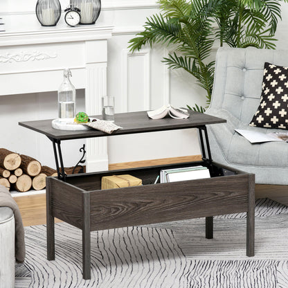 39" Lift Top Coffee Table with Hidden Storage, Gray