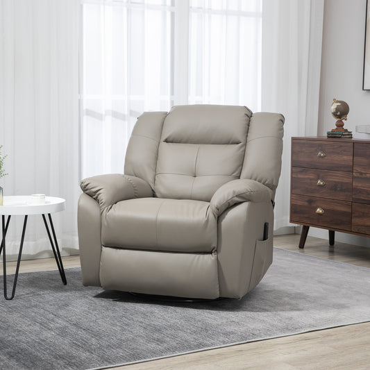 Luxury Massage Recliner Chair with 8 Vibration Points, Grey