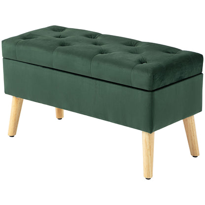 Round Storage Ottoman with Tufted Top, Dark Grey