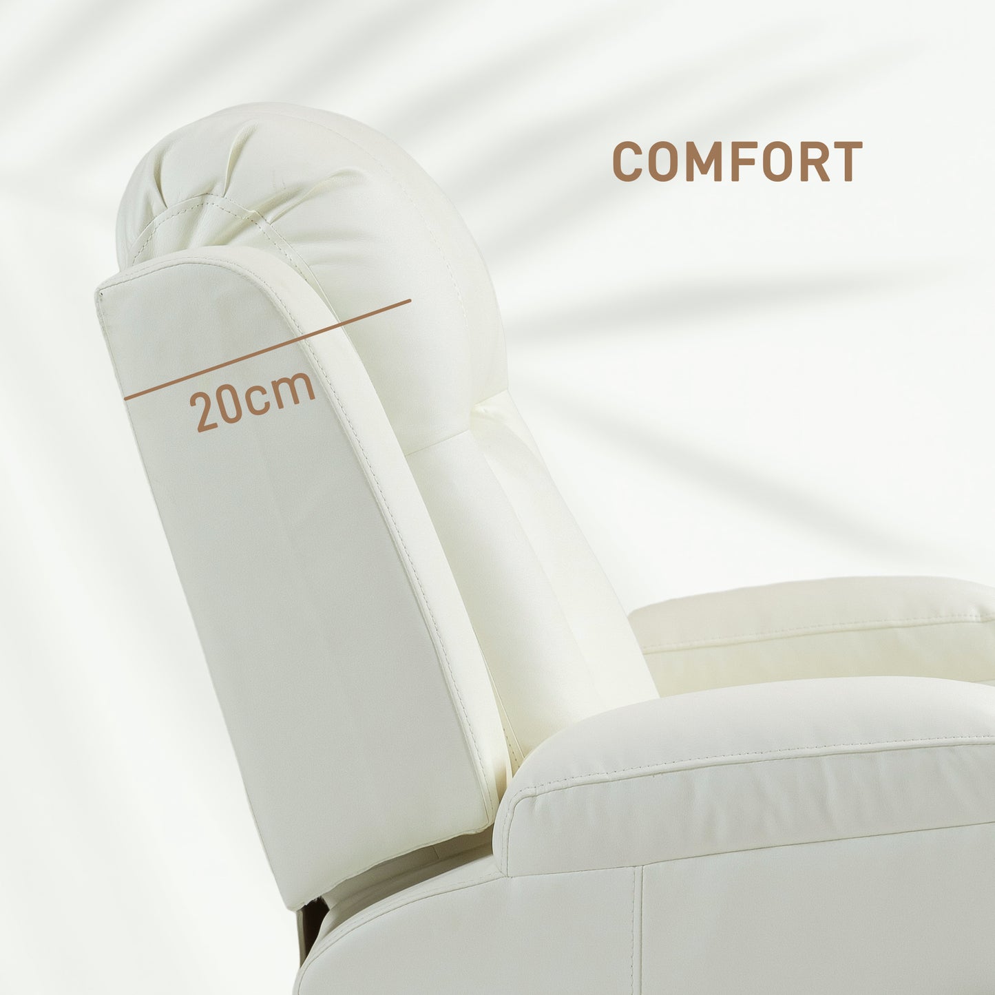 360° Swivel Massage Recliner Chair with Cup Holders, Cream White