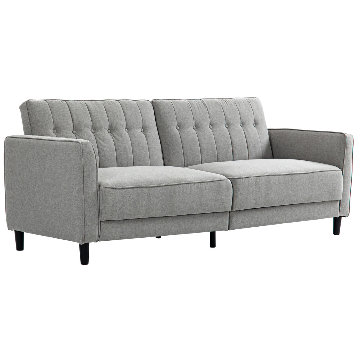 Convertible Sofa Bed with Adjustable Back, Grey