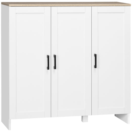 Modern Sideboard Cabinet with Adjustable Shelves, White