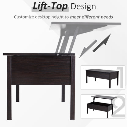 39" Lift Top Coffee Table with Hidden Storage, Coffee