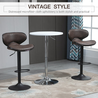 Adjustable Height Swivel Bar Stools with Leathaire Upholstery, Espresso (Set of 2)