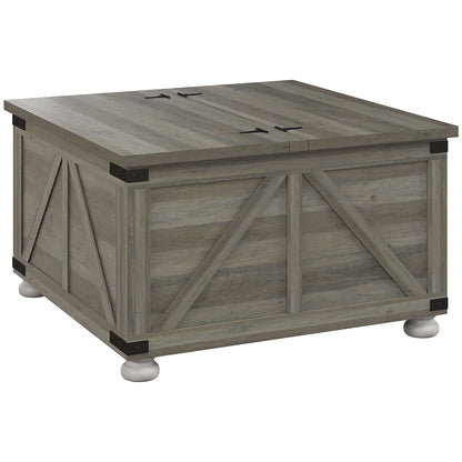 Extendable Lift-Top Coffee Table with Storage, Grey