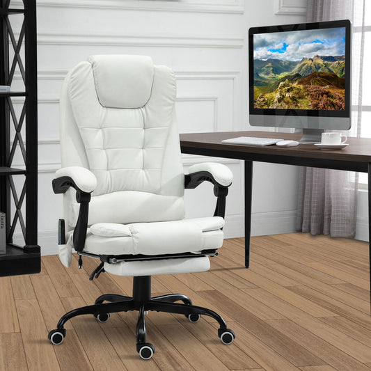 Ergonomic Reclining Office Chair with 7-Point Massage and Footrest