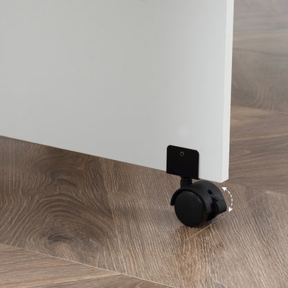 Extendable Dining Table with Storage Shelves and Rolling Wheels