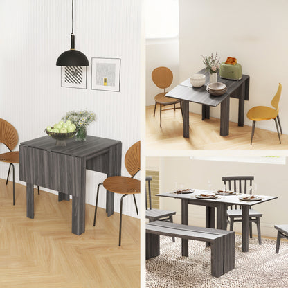 Folding Drop Leaf Dining Table for Small Spaces - Gray
