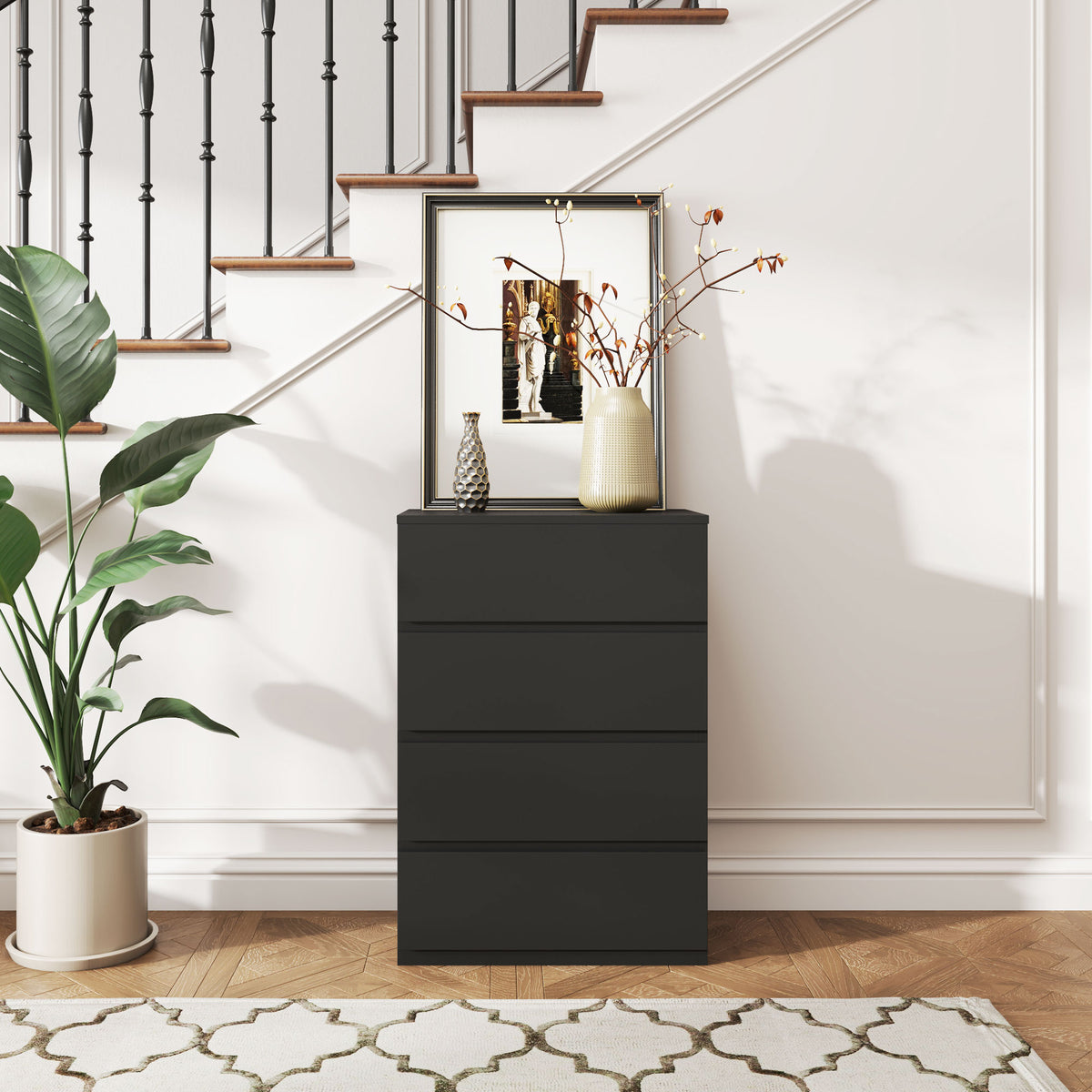 4-Drawer Storage Chest, Black