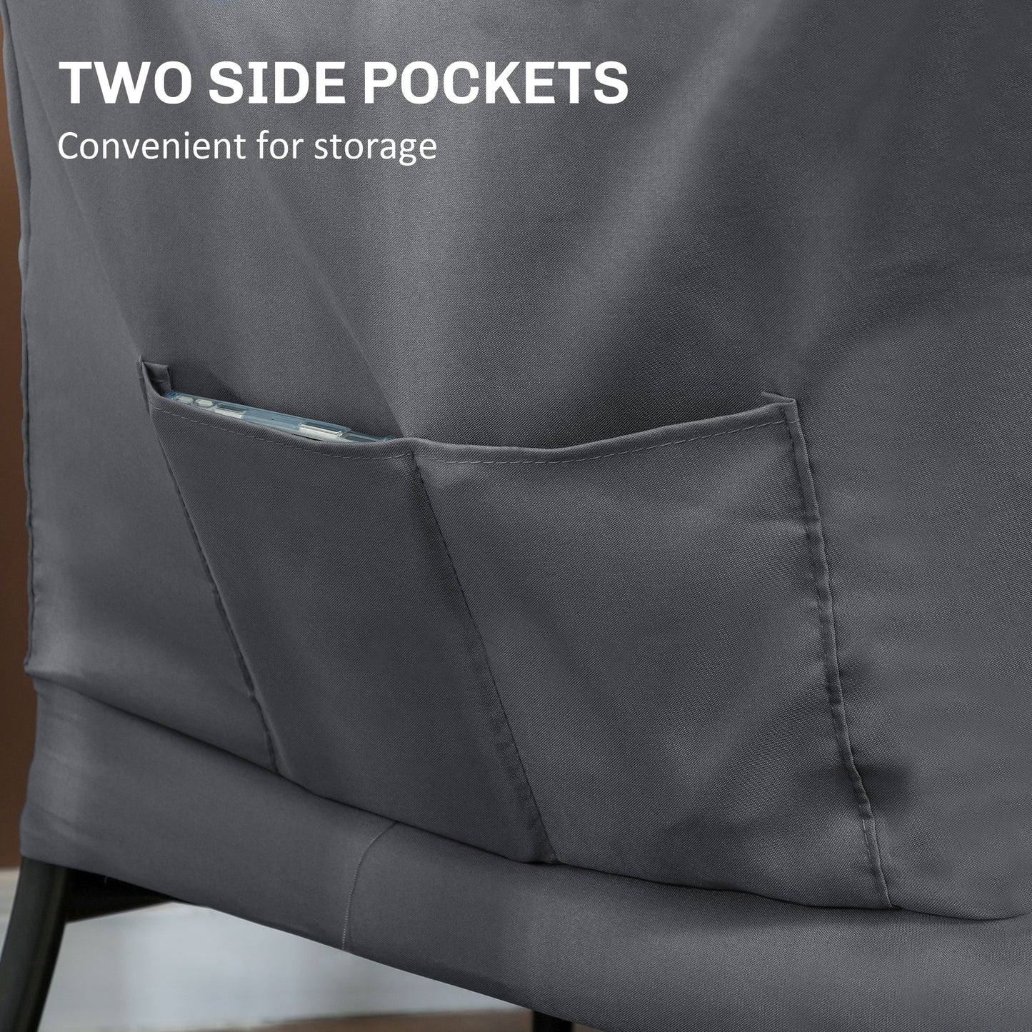 Modern Accent Chair with Storage Pockets - Gray