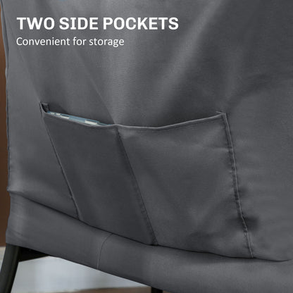 Modern Accent Chair with Storage Pockets - Gray