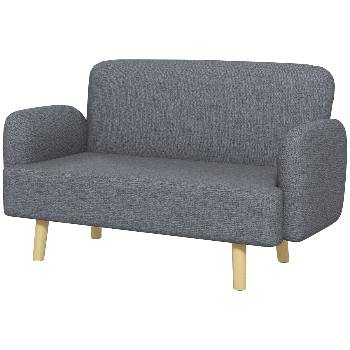 Velvet-Feel Two-Seater Loveseat, Grey