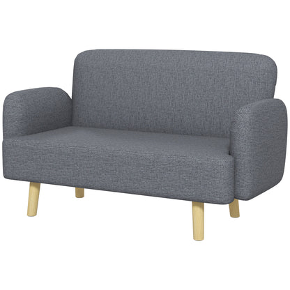 Velvet-Feel Two-Seater Loveseat, Grey