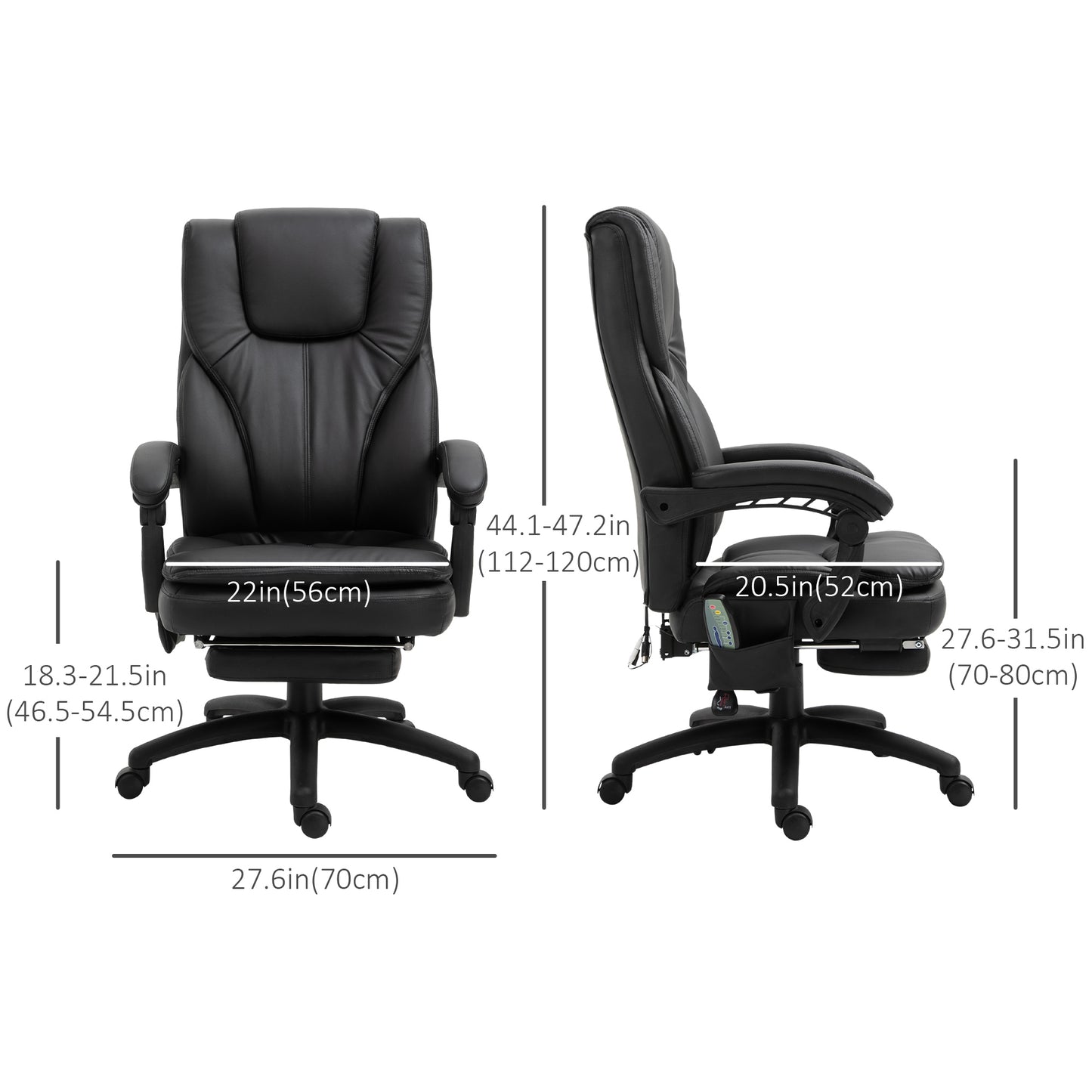 High Back Reclining Office Chair with 6-Point Vibration Massage