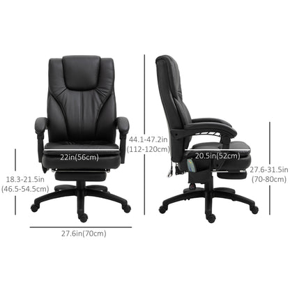High Back Reclining Office Chair with 6-Point Vibration Massage