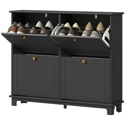 Slim Shoe Storage Cabinet, Black