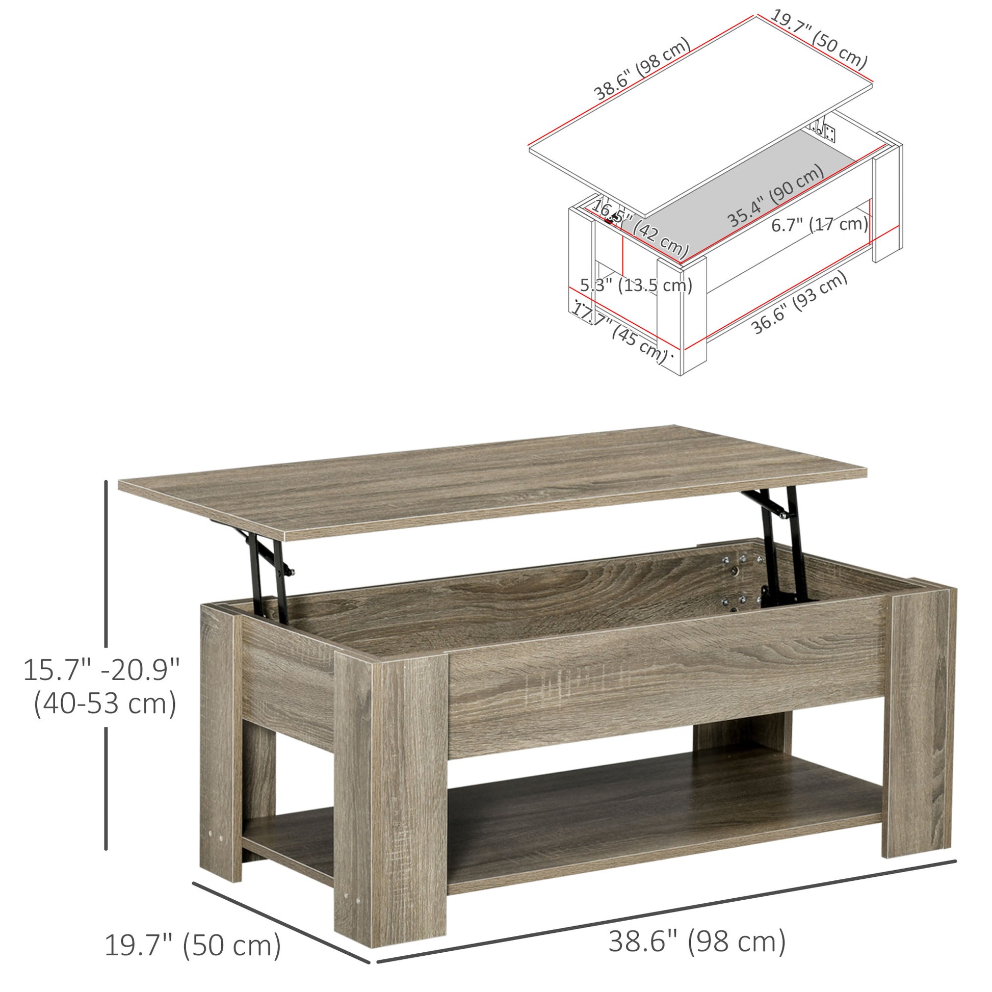 Round Nesting Coffee Table Set with Steel Frame, Grey