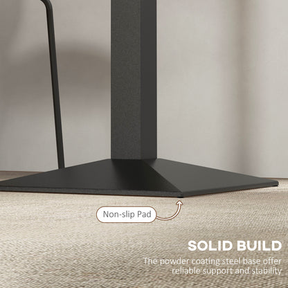 28" Square Dining Table with Steel Pedestal Base - Dark Brown