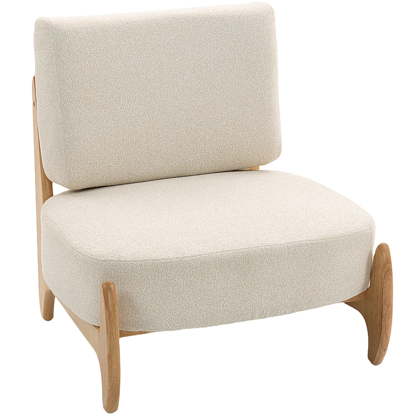 Modern Swivel Accent Chair with Tufted Back, Cream White