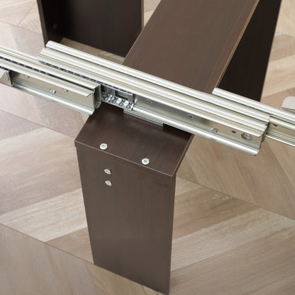 Extendable Dining Table for Small Spaces - Dark Brown