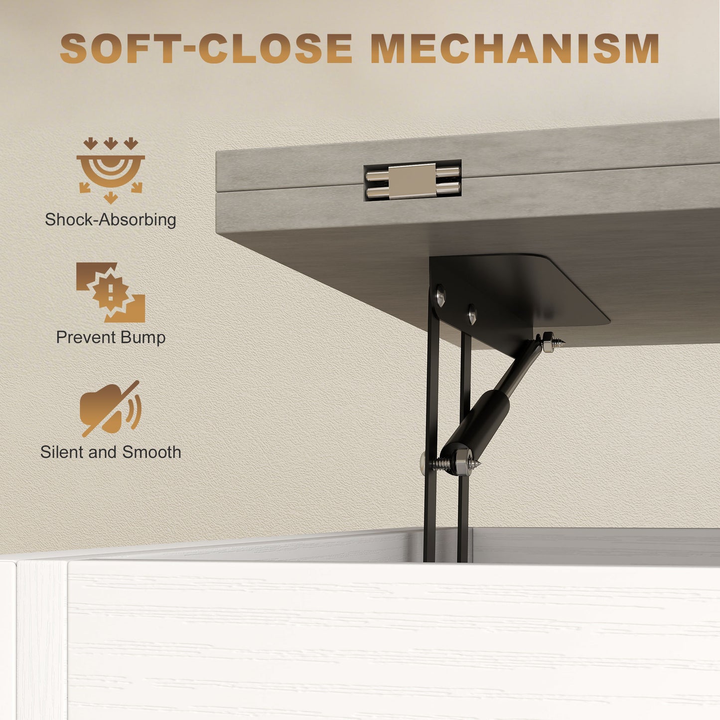 Modern Lift-Top Coffee Table with Storage, White