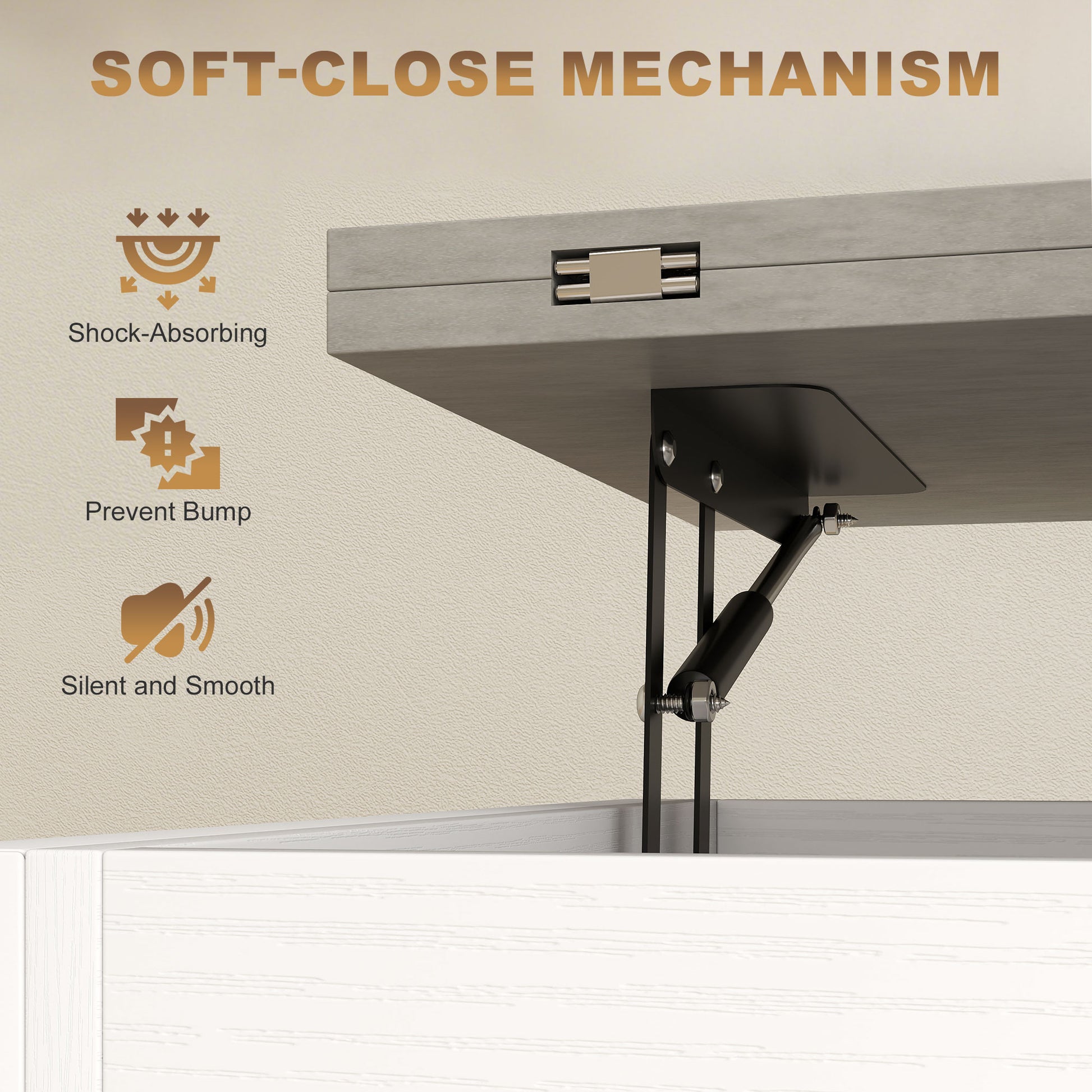 Modern Lift-Top Coffee Table with Storage, White