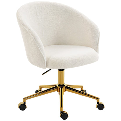 Ergonomic Office Chair with Footrest, Cream White