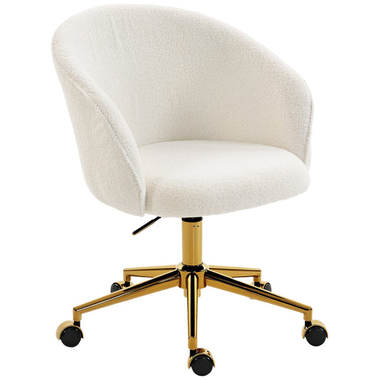 Ergonomic Office Chair with Footrest, Cream White