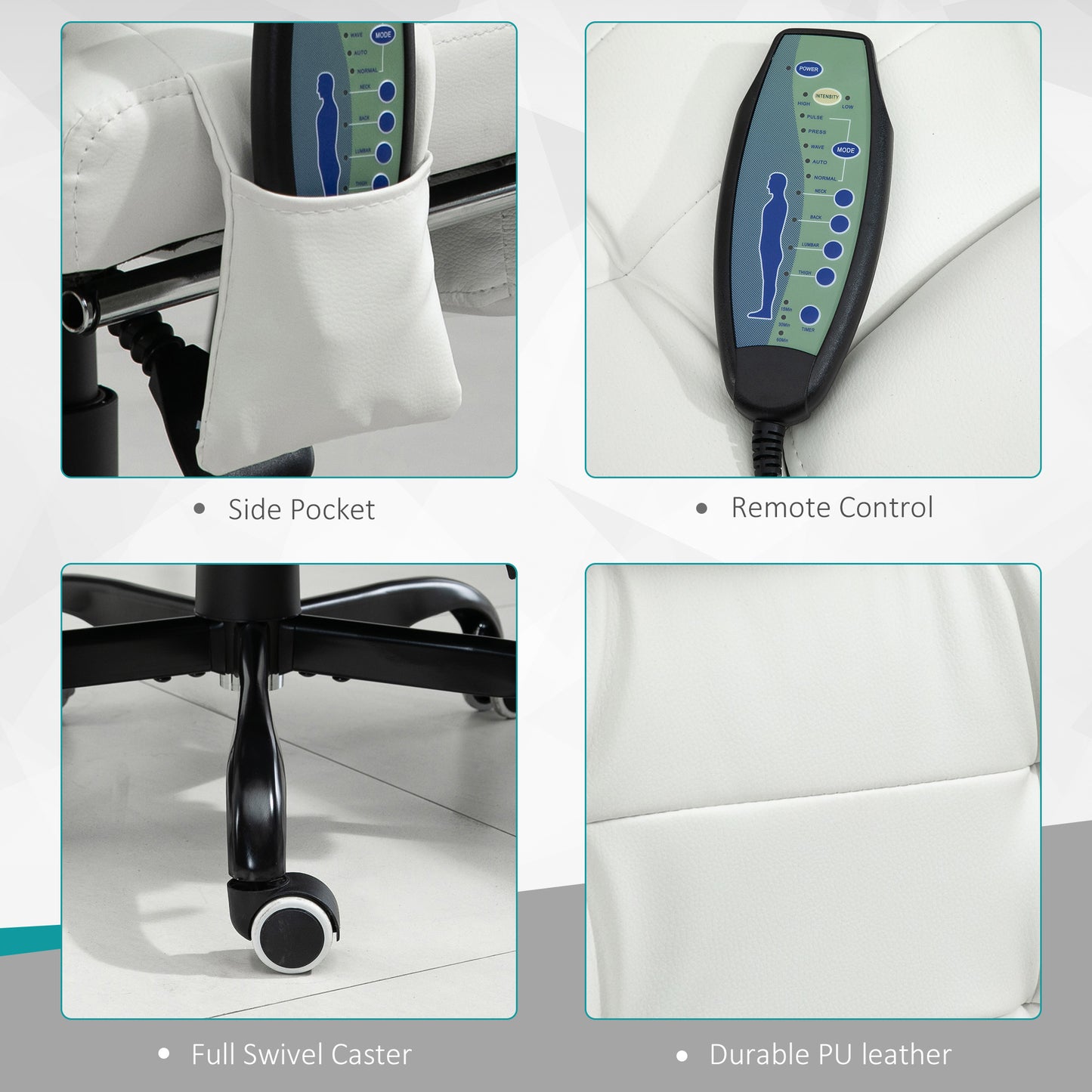 Ergonomic Reclining Office Chair with 7-Point Massage and Footrest