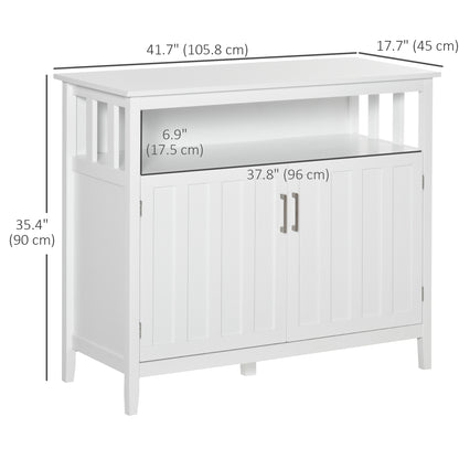 42" Storage Cabinet with 2 Doors and Adjustable Shelving, White