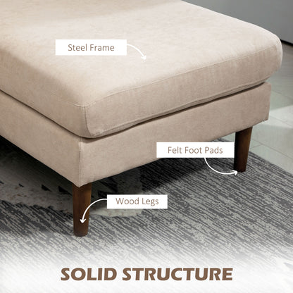 U-Shaped Sectional Sofa with Double Chaise Lounge, Beige