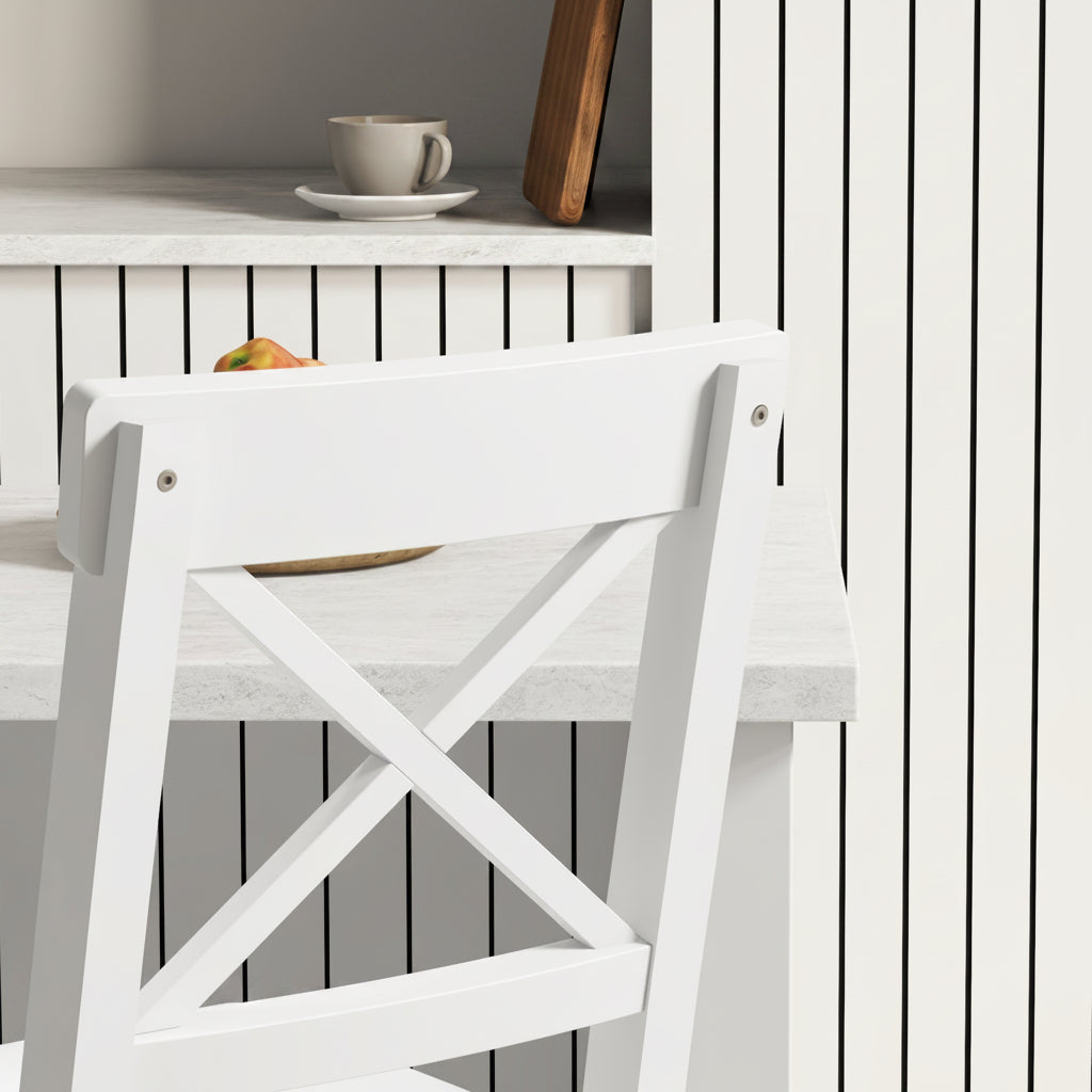 Modern Dining Chairs with Curved Back and Metal Legs, White (Set of 2)
