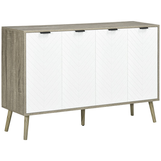 Modern Sideboard Buffet with Adjustable Shelves, Grayish Brown