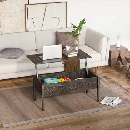 39" Lift Top Coffee Table with Hidden Storage, Gray
