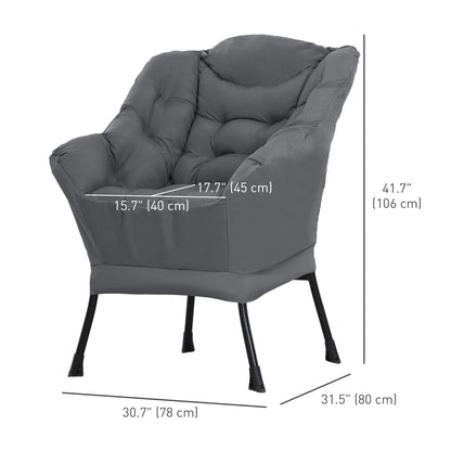Modern Accent Chair with Storage Pockets - Gray