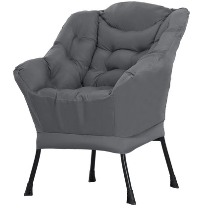 Modern Accent Chair with Storage Pockets - Gray