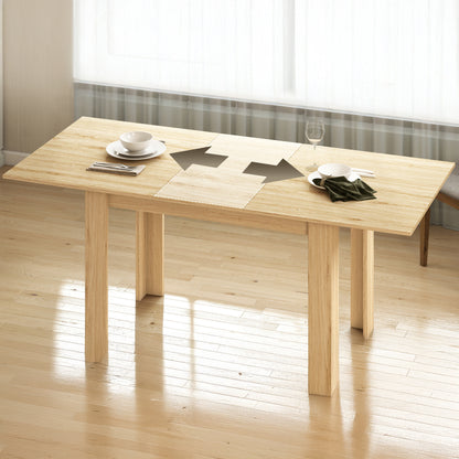 Modern Extendable Dining Table for 6-8 People - Natural Wood