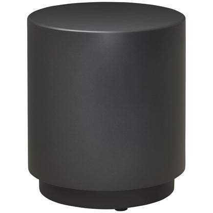 17" Round Terrazzo Finish Side Table for Indoor and Outdoor Use, Charcoal Gray