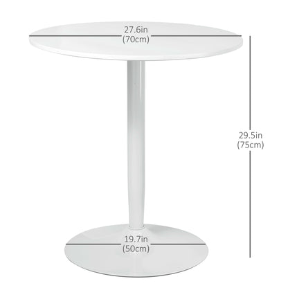 Modern Round Dining Table for 2 - White