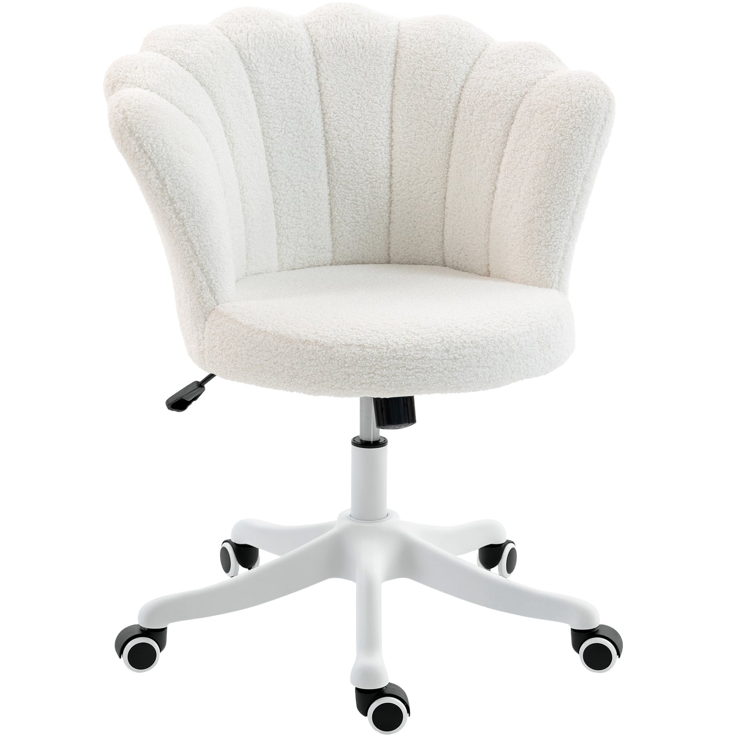 Adjustable Office Chair with Armrests, Cream White