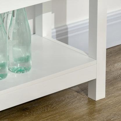 39" Modern Sideboard with X-Design Glass Doors and Storage, White