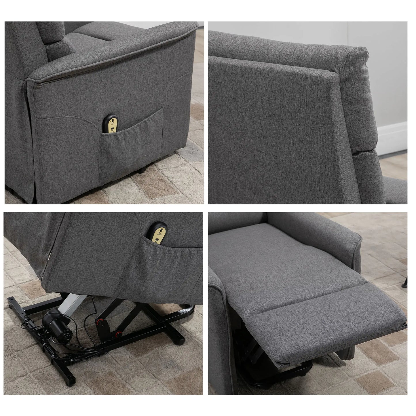 Power Lift Recliner Chair with Remote Control, Dark Grey