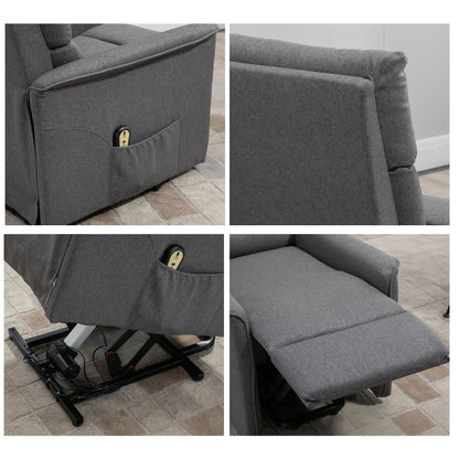 Power Lift Recliner Chair with Remote Control, Dark Grey