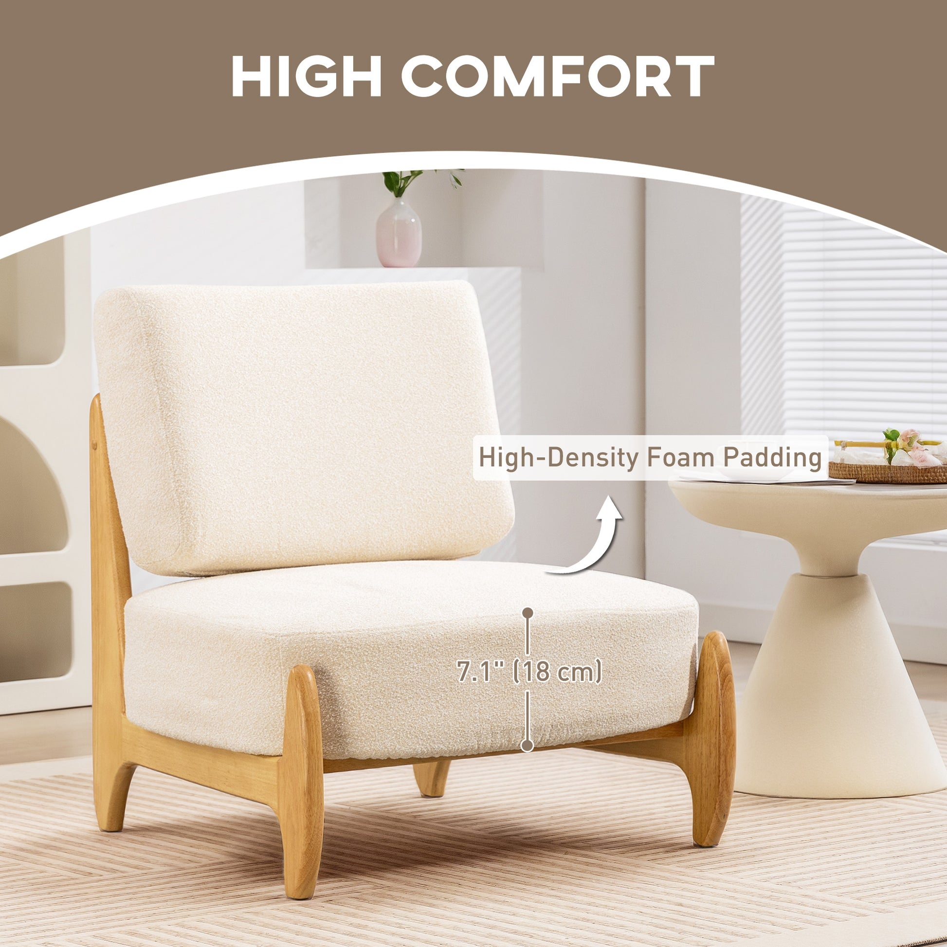Modern Swivel Accent Chair with Tufted Back, Cream White