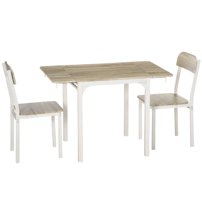 3-Piece Drop Leaf Dining Set with Table and 2 Chairs
