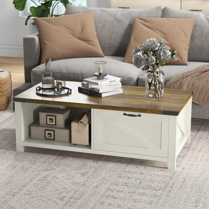 Coffee Table with Drawer and Storage Shelf, Brown