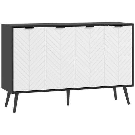 Modern Sideboard Buffet with 4 Doors, Black