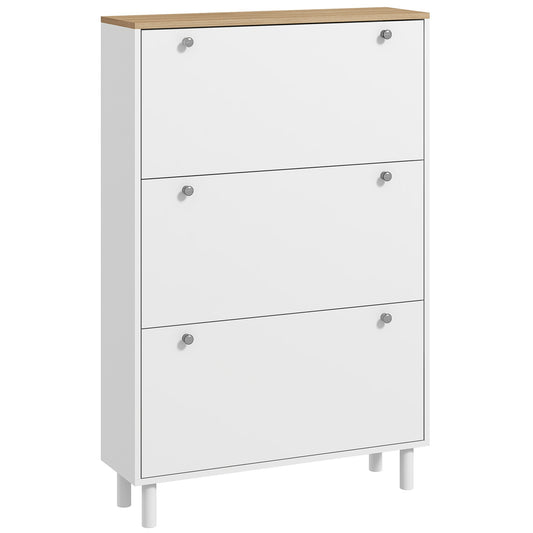 Shoe Storage Cabinet, for 24 Pairs, White